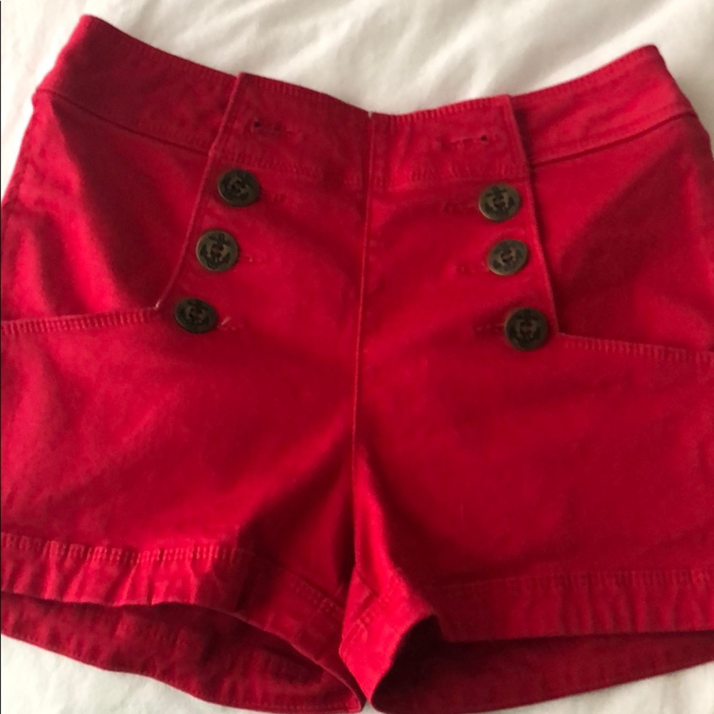 Red sailor shorts